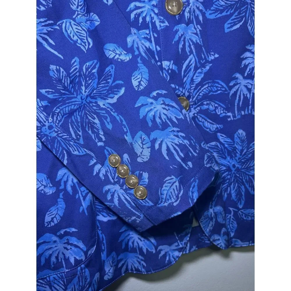 J. McLaughlin Libson Kona Palms Sport‎ Coat Stretch Blue Men's 46